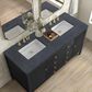 James Martin Vanities Myrrin 60" Double Vanity in Carbon Oak with 3 cm Charcoal Soapstone Quartz Top, , large