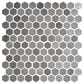 Dal-Tile Uptown Glass Frost Moka 1" x 1" Hexagon on 12" x 12" Glass Mosaic Sheet, , large