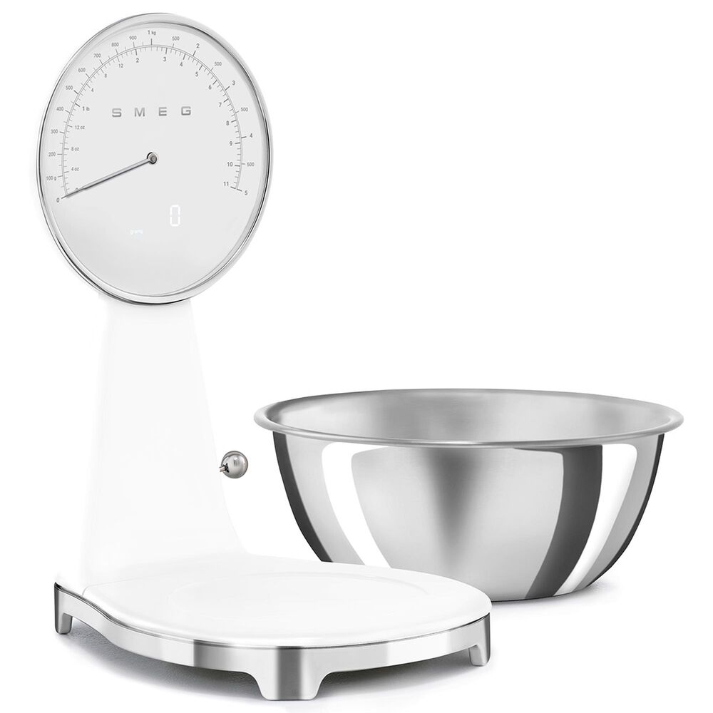 SMEG 50&#39;s Retro Style Kitchen Scale in White and Chrome, , large