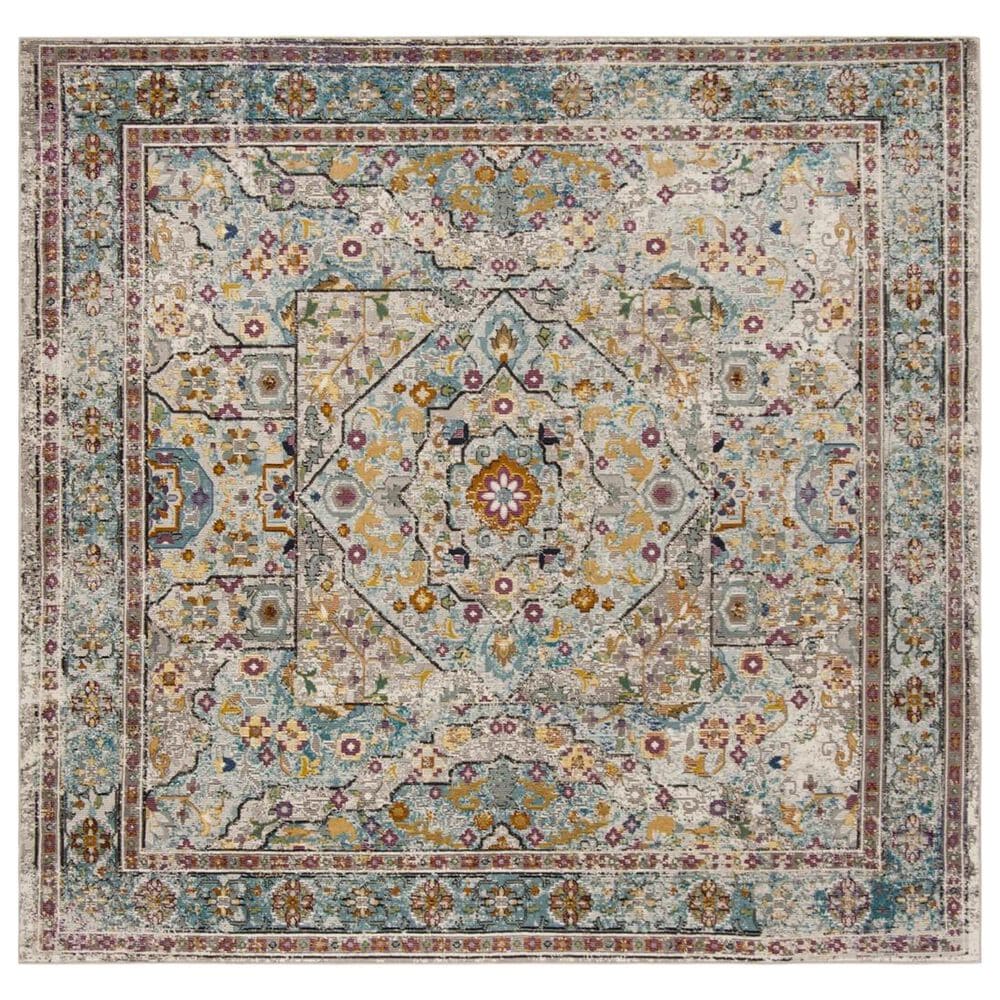 Safavieh Aria ARA199C 6"6" Square Cream and Blue Area Rug, , large