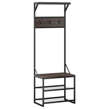 RiverRidge Home Afton Hall Tree in Dark Weathered Woodgrain, , large
