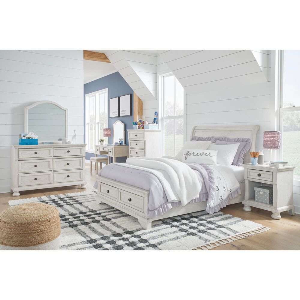 Ashley Robbinsdale Full Storage Sleigh Bed in Antique White, , large