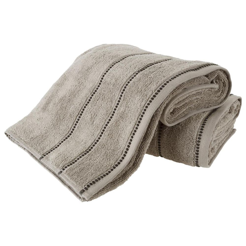 Timberlake Lavish Home Zero Twist 2-Piece Towel Set in Taupe and Black, , large