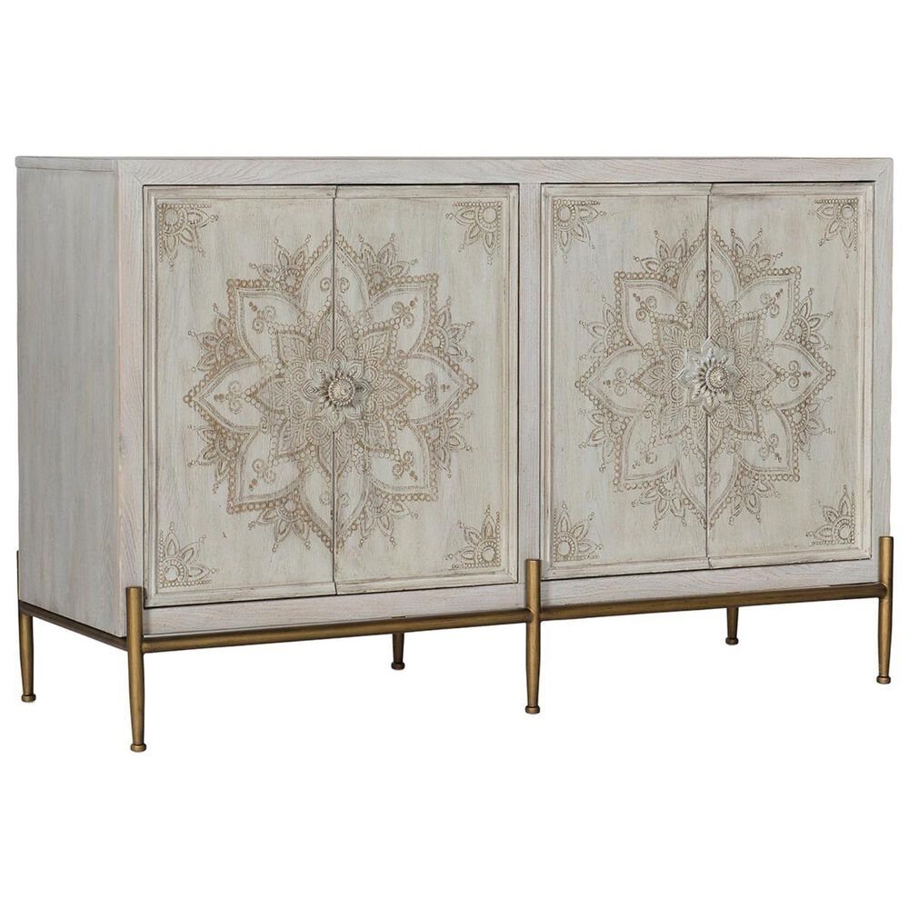 Hooker Furniture Melange Accent Chest in White, Beige and Gold, , large