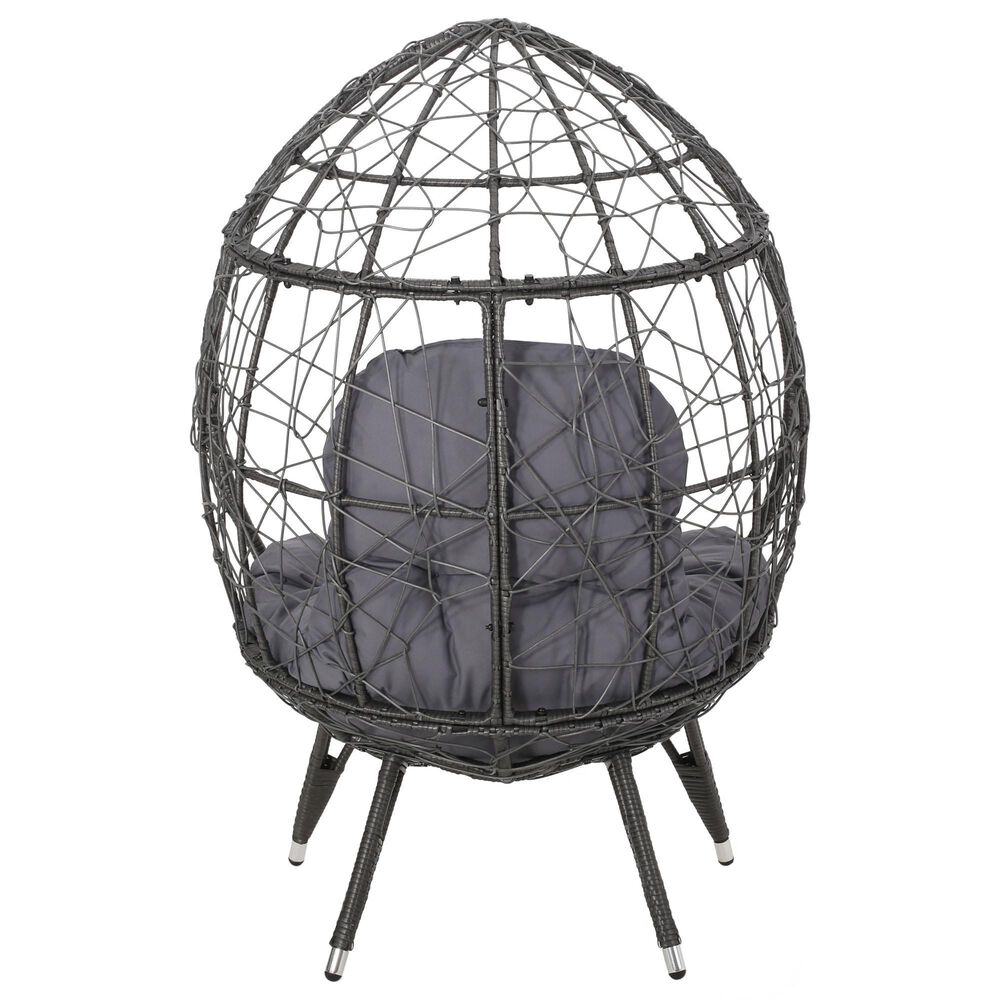Hearth and Haven Gianni Outdoor Teardrop Chair in Gray, , large