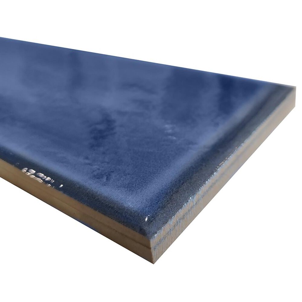 Soho Studio ArtBlock Denim Blue 3.93&quot; x 15.74&quot; Polished Porcelain Tile, , large