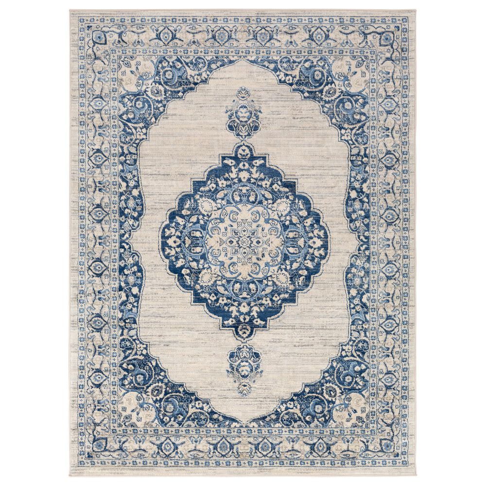 Surya Monaco MOC-2310 2' x 3' Navy, Bright Blue, Cream, Silver and Gray Scatter Rug, , large