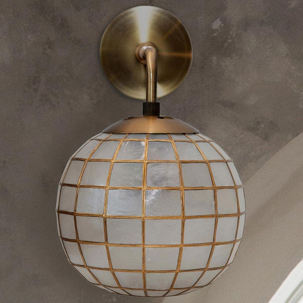 Creative Coop Ollie Wall Sconce with Detail in Brass, , large