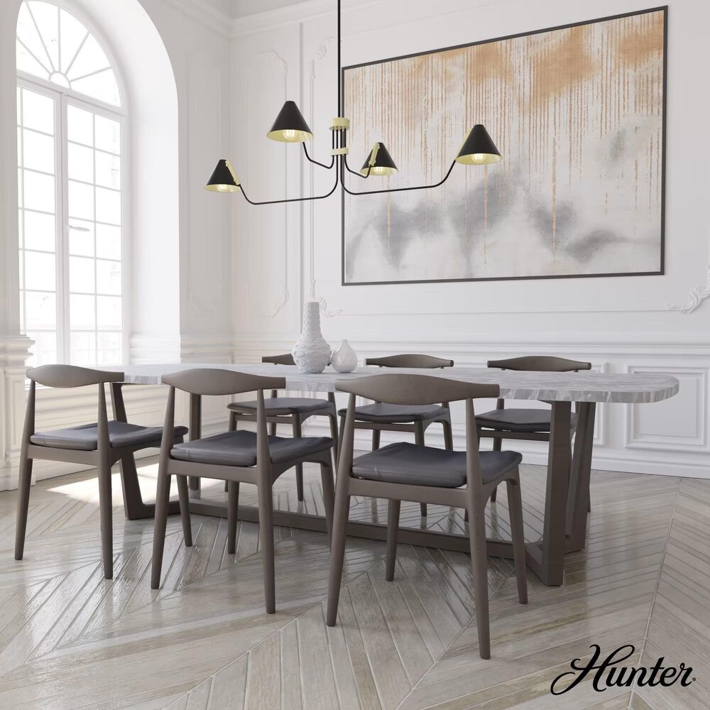 Hunter Grove Isle 4-Light Chandelier in Matte Black, , large