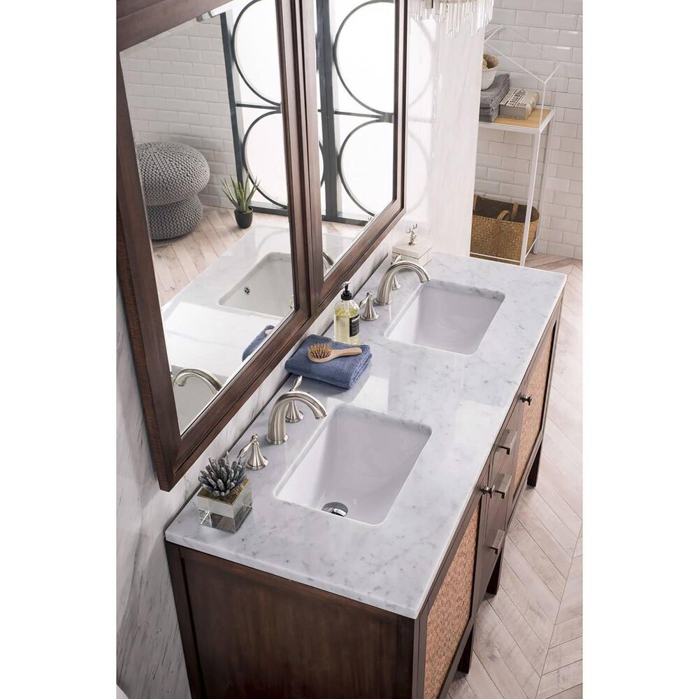 James Martin Vanities Addison 60" Double Bathroom Vanity in Mid Century Acacia with 3 cm Charcoal Soapstone Quartz Top, , large