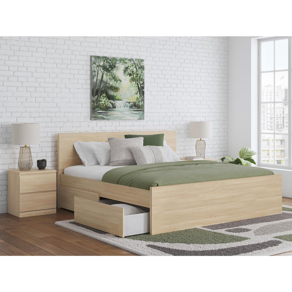 Ashley Onita King Panel Platform Bed with 1 Side Storage in Natural, , large
