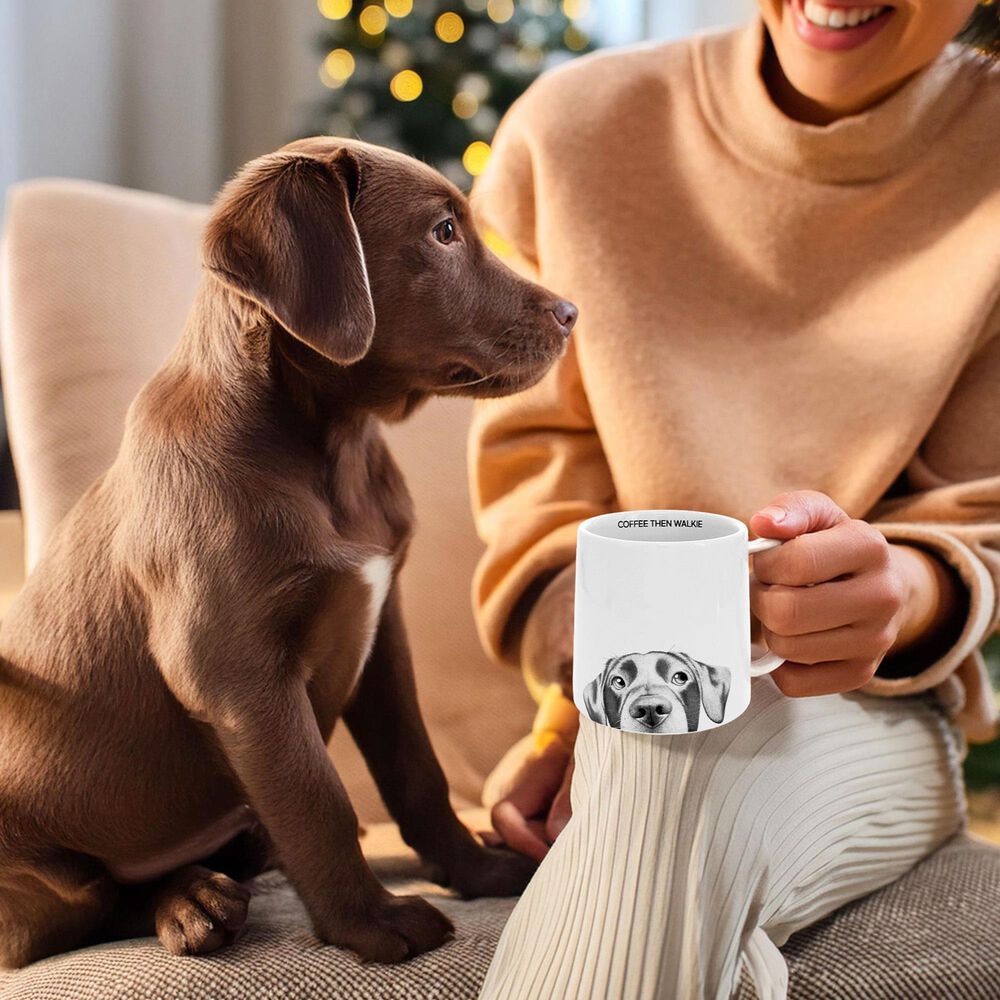 Pavilion Coffee Then Walkie 17 Oz Mug in Gray and White, , large