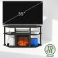 HOMLUX 47" Corner TV Stand with No Heat Electric Fireplace in Americano and Black, , large