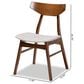 Baxton Studio Danica Side Chair with Light Grey Cushion in Walnut Brown (Set of 4), , large