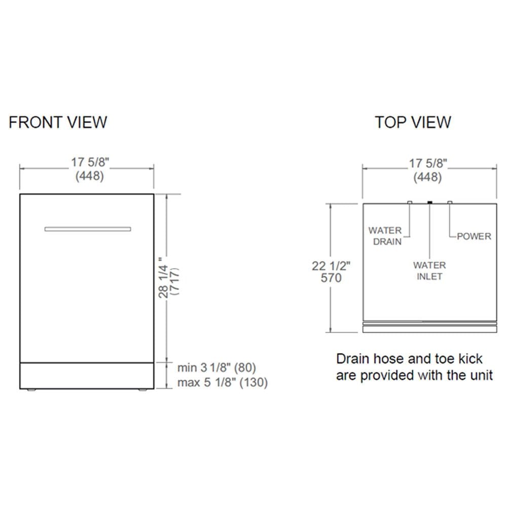 Bertazzoni 18" Dishwasher Standard Tub in Stainless Steel, , large