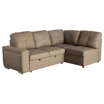 Amalfi Home Furniture Bellini 2-Piece Sectional Sleeper in Mushroom, , large