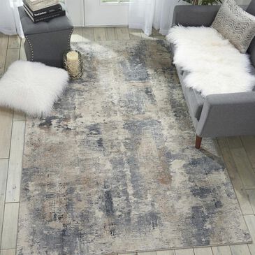 Nourison Rustic Textures RUS05 5"3" x 7"3" Beige and Grey Area Rug, , large