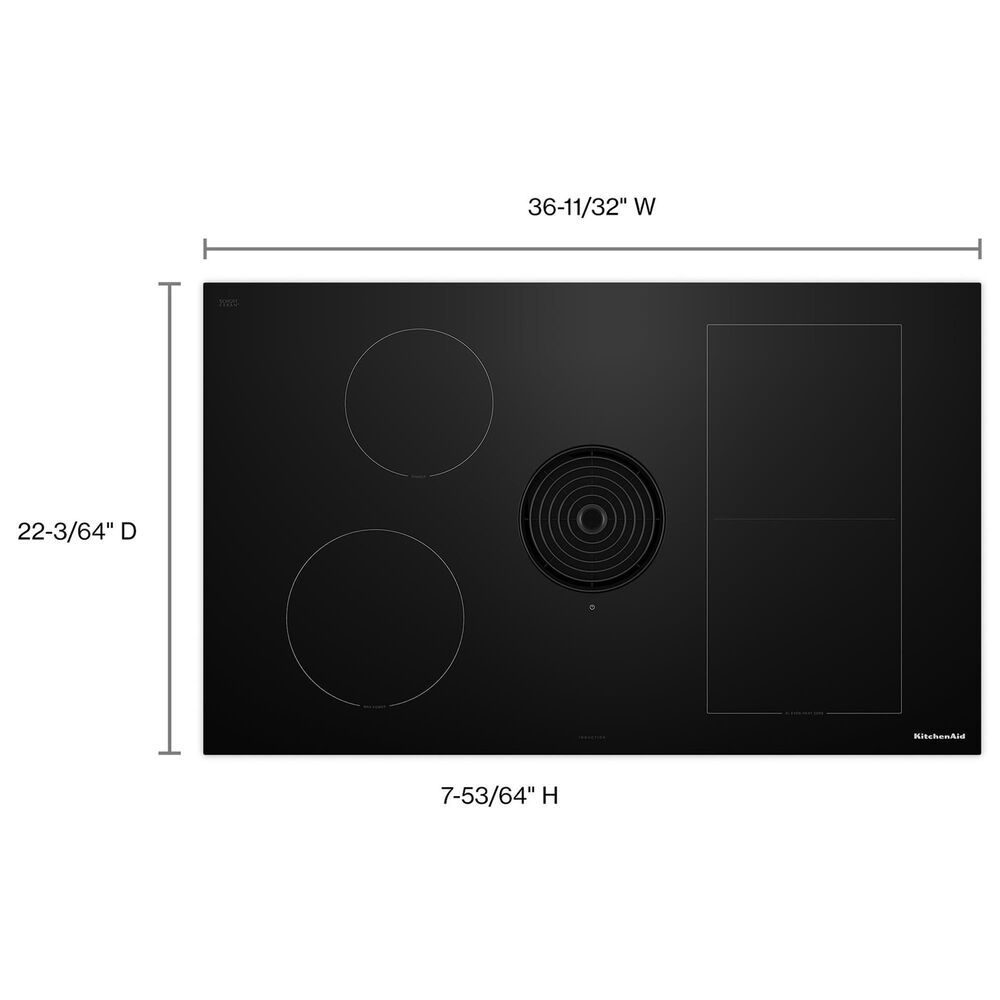 KitchenAid 36&quot; Induction Cooktop with 4 Cooking Zones in Black, , large