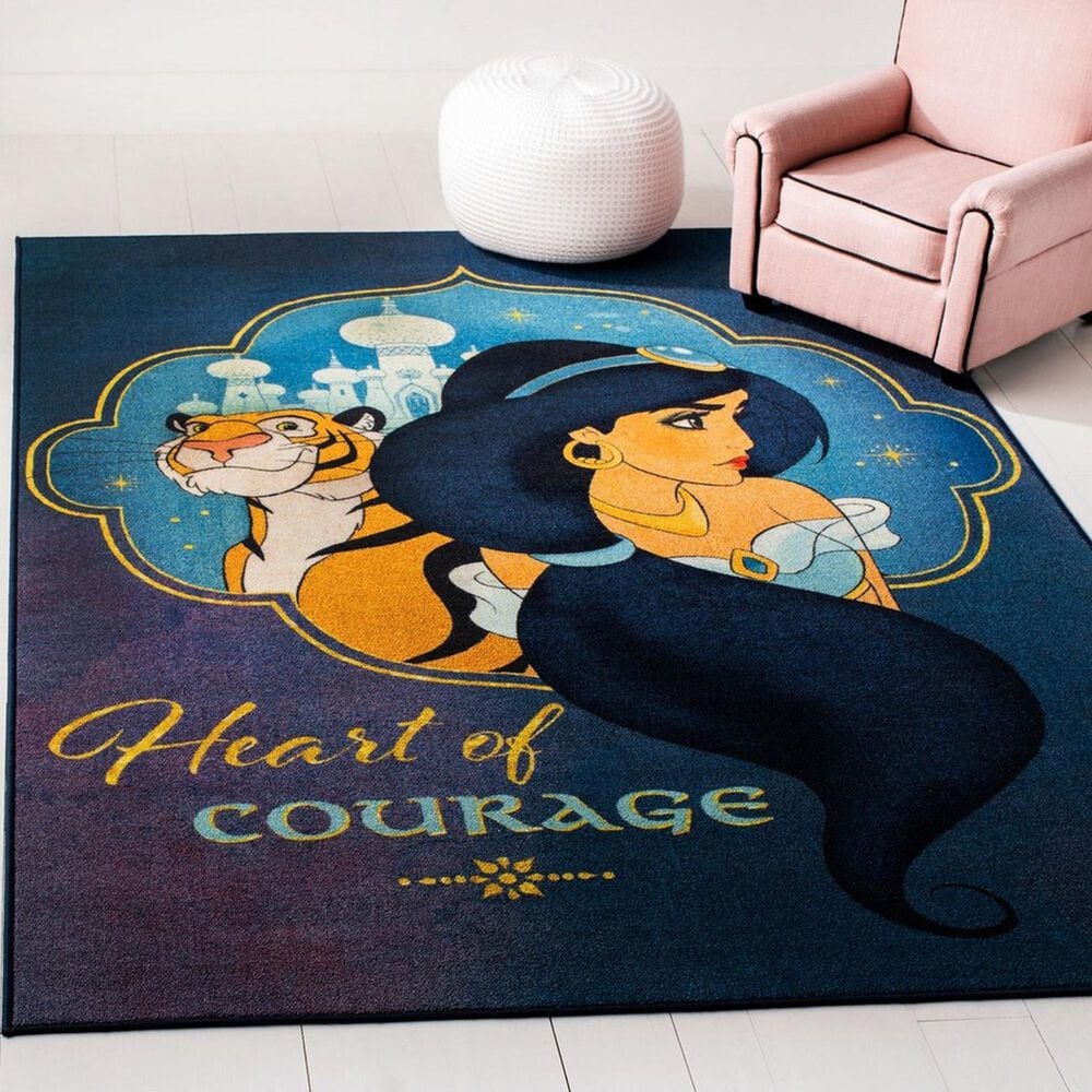 Safavieh Disney Aladdin Heart of Courage 3&#39;3&quot; x 5&#39;3&quot; Blue and Turquoise Kids Rug, , large