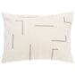Rizzy Home 14" x 20" Geometric Down Filled Lumbar Pillow in Ivory and Silver, , large