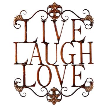 Maple and Jade Live Laugh Love 28" x 21" Wall Decor in Brown, , large