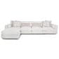 Moore Furniture Bombay 5-Piece Stationary Sectional with Ottoman in Fluffy Riverrock, , large