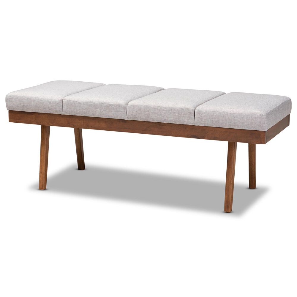 Baxton Studio Larisa Accent Bench in Grayish Beige, , large