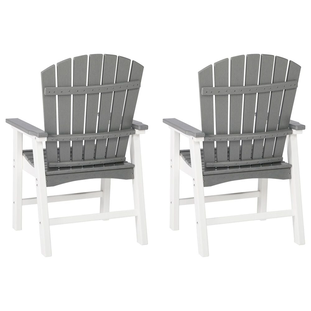 Ashley Transville Patio Arm Chair in Gray and White &#40;Set of 2&#41;, , large
