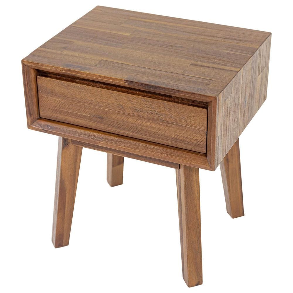 LH Imports Gia 1-Drawer Nightstand in Warm Pecan, , large