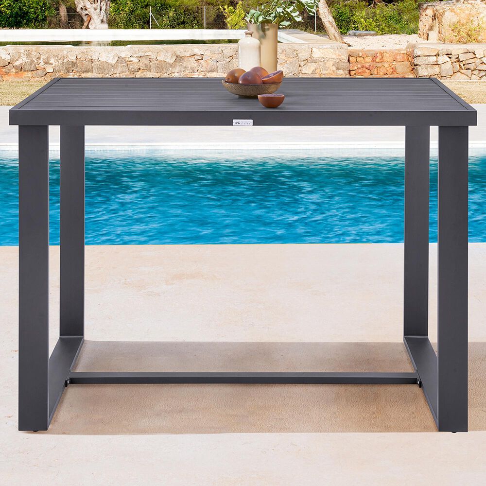 Blue River Argiope Outdoor Patio Bar Height Dining Table in Dark Gray - Table Only, , large