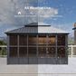 HOMLUX 12" x 16" Outdoor Sunroom Gazebo with Aluminum Frame, Galvanized Steel Roof in Grey, , large