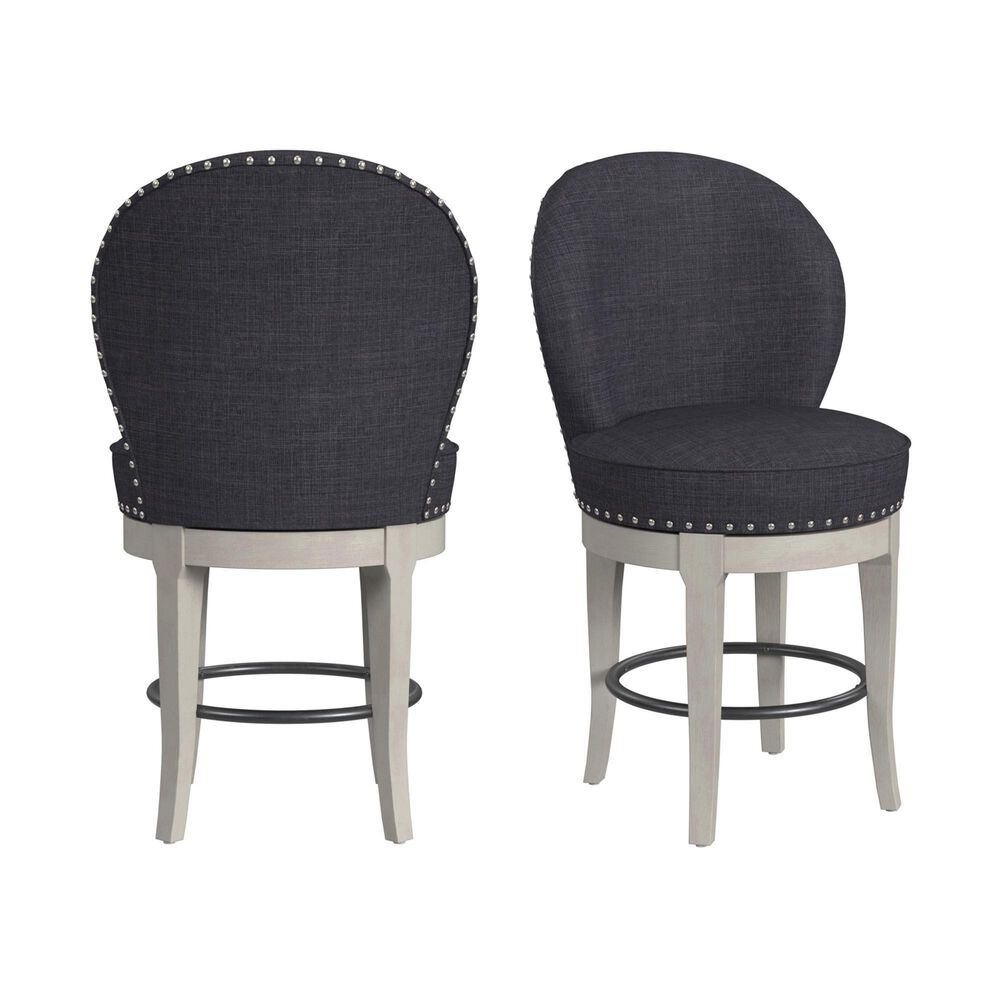 Mayberry Hill Westford Swivel Counter Stool with Charcoal Linen in Grey, , large