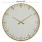 Maple and Jade Decorative Wall Clock in Matte Gold and White, , large