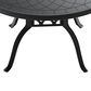 Hearth and Haven Outdoor Aluminum Dining Table with Round Table Top and Carved Texture, Black, , large