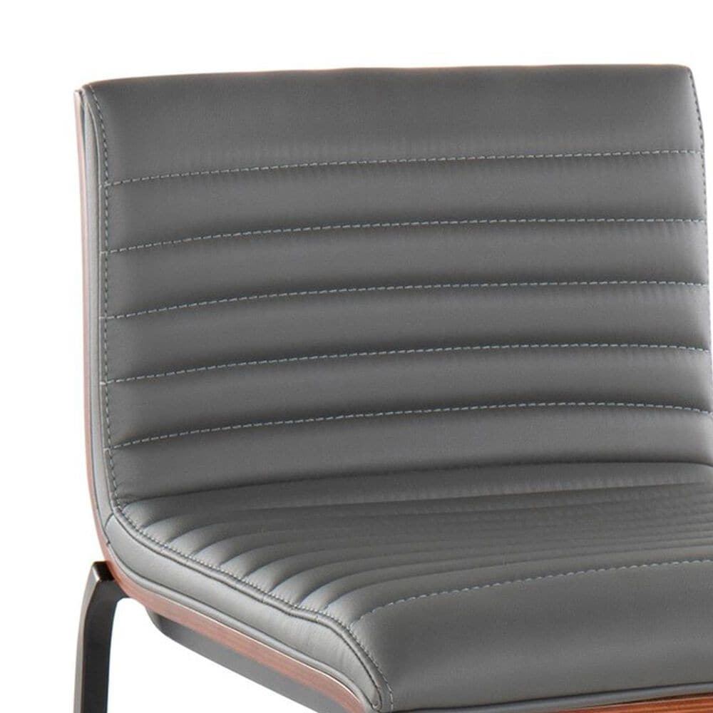 Lumisource Mason Mara Barstool with Grey Cushion in Black and Walnut &#40;Set of 2&#41;, , large