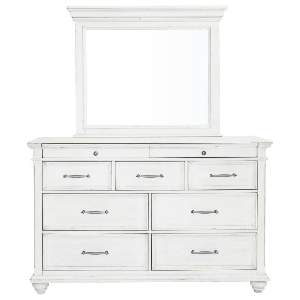 Ashley Kanwyn 4-Piece Cal King Upholstered Bed Set in Whitewash, , large