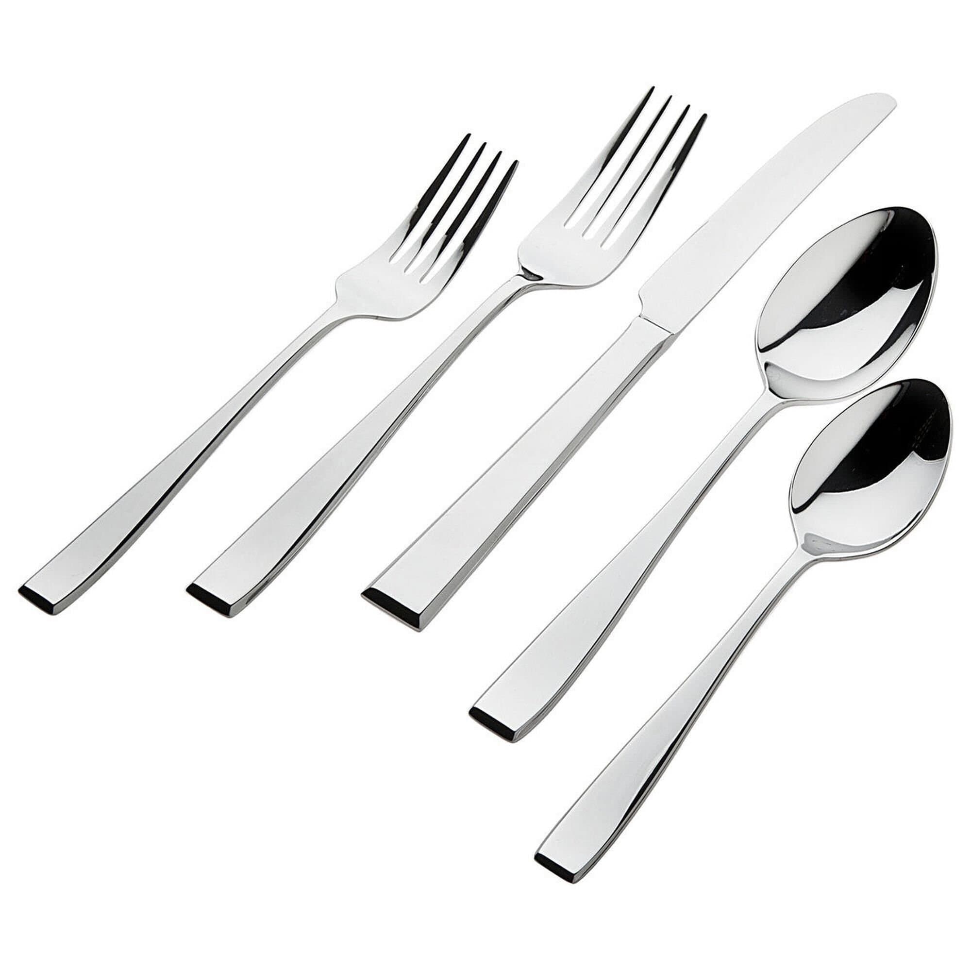Godinger Silver Chisel Mirrored 20 Piece Flatware Set in Stainless