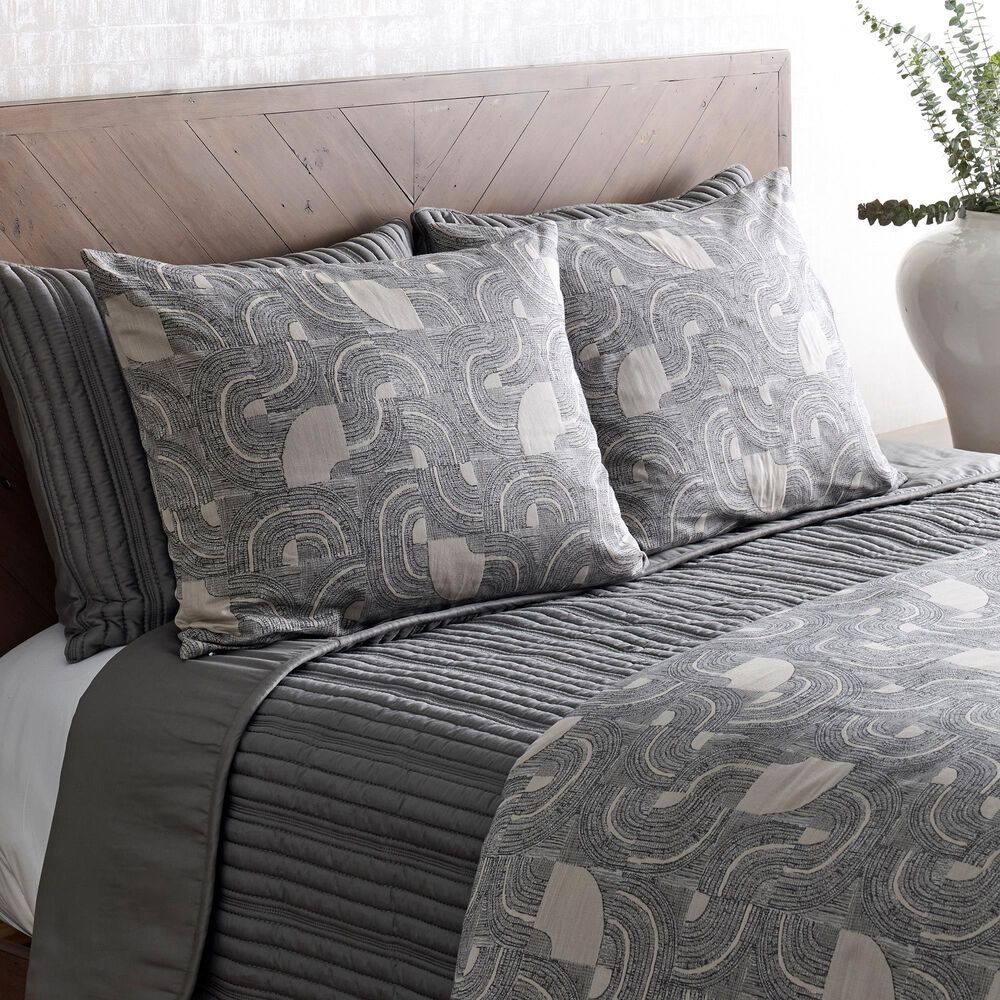 Ann Gish Rib 3-Piece Queen Coverlet Set in Slate, , large