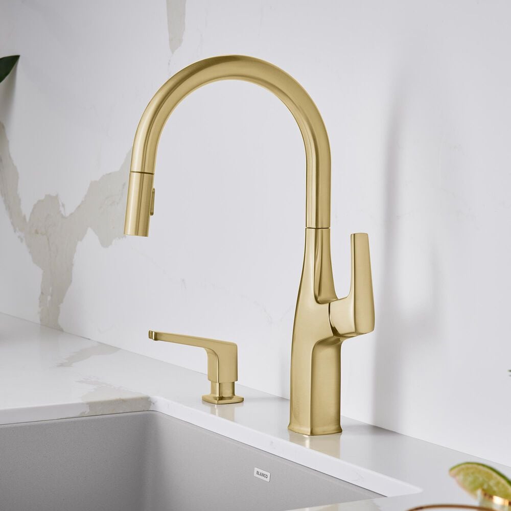 Blanco Rivana Pull-Down Kitchen Faucet 1.5 GPM in Satin Gold, , large