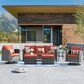HOMLUX 6-Piece Patio Conversation Set in Orange, , large