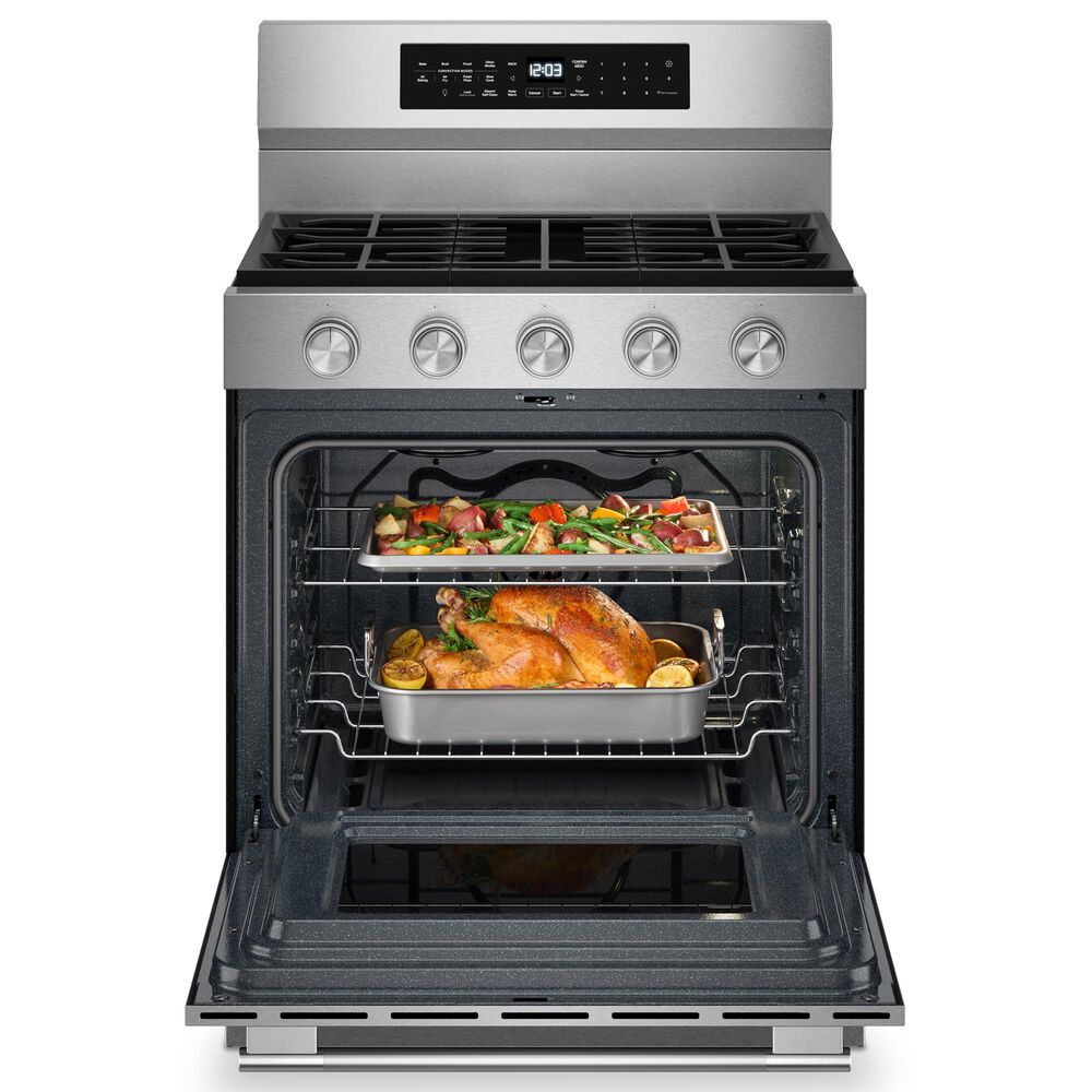 KitchenAid 5.0 Cu. Ft. Smart Freestanding Gas Range with Convection Cooking Modes in Fingerprint Resistant Stainless Steel, , large
