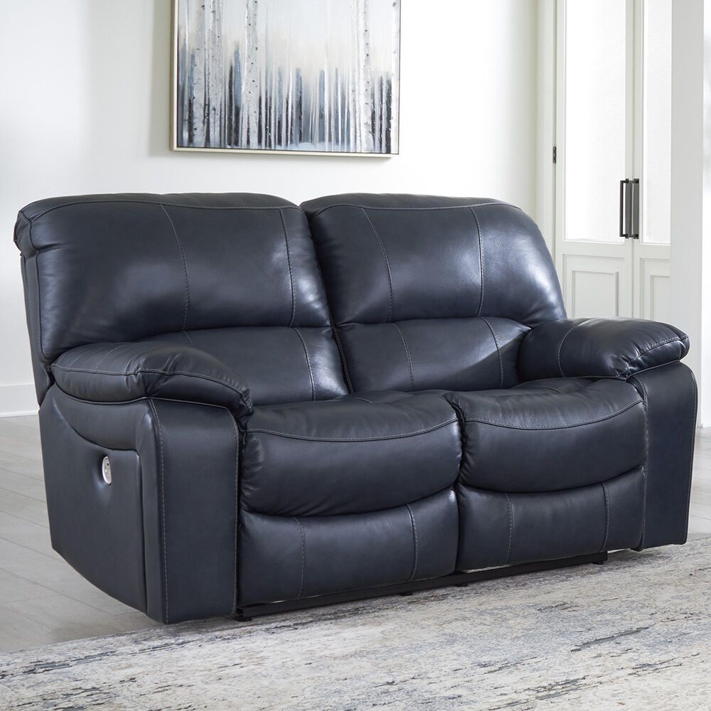 Ashley Leesworth Power Reclining Loveseat in Ocean, , large