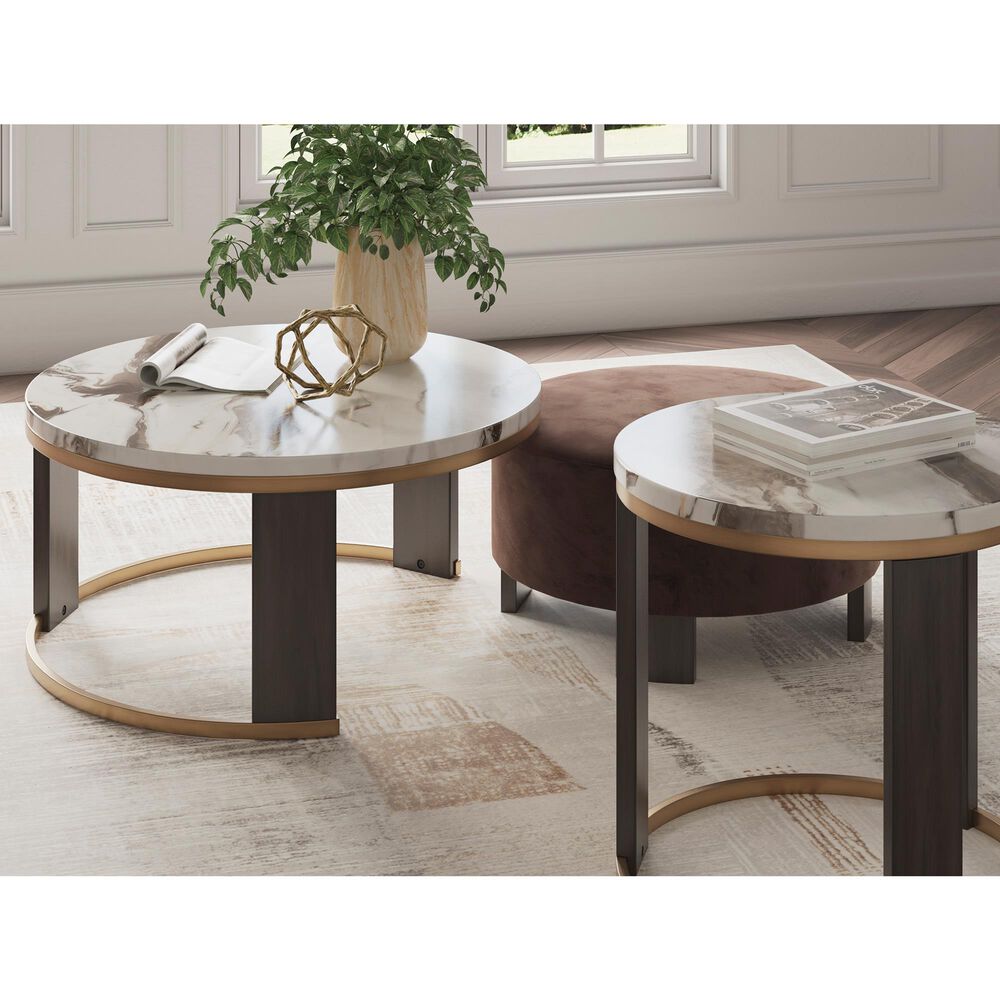 Ashley Jazmore End Table in Brown and Brass, , large