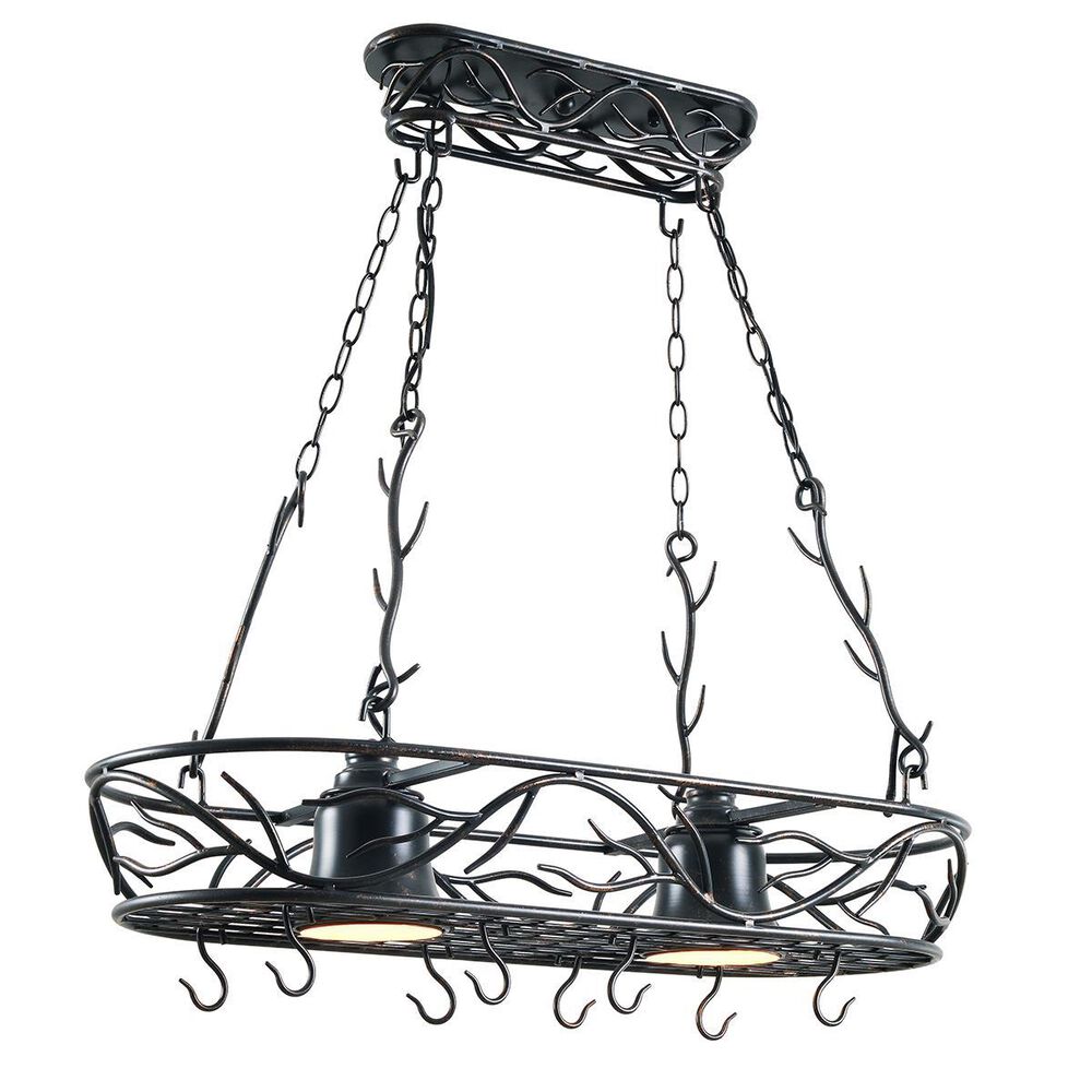Kenroy Twigs 2-Light Pot Rack in Blackened Bronze, , large