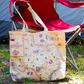 Xplorer Maps Texas Map Canvas Tote Bag in White and Brown, , large