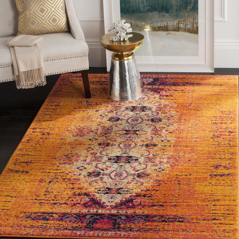 Safavieh Monaco MNC209H-3 3" x 5" Orange/Multi Area Rug, , large