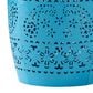 Hearth and Haven Ruby Outdoor Barrel End Table with Lace-Cut Design in Blue, , large
