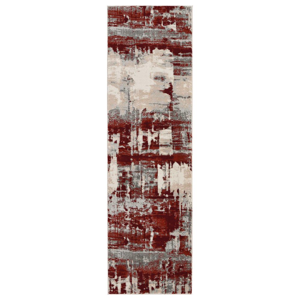 Nourison Maxell Ivory and Red 2"2" x 7"6" Runner, , large
