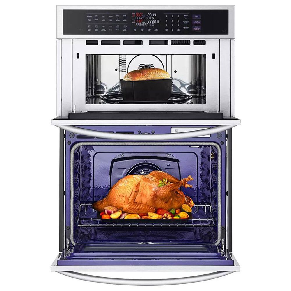 LG 2-Piece Kitchen Package with Print Proof Stainless Steel 6.4 Cu. Ft. Smart Combination Wall Oven and Black 36" Electric Cooktop, , large