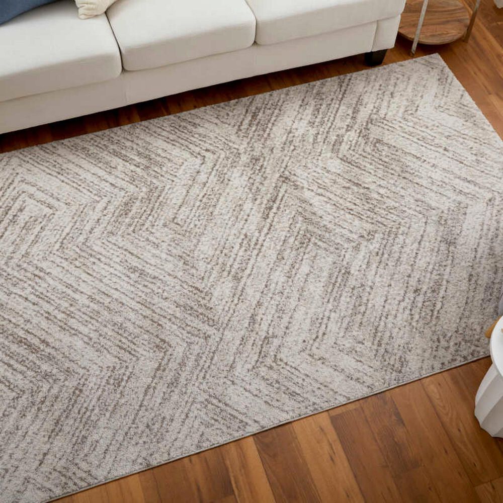 Feizy Vancouver 39NPF 4&#39; x 6&#39; Beige and Brown Area Rug, , large